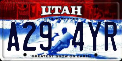 UT license plate A294YR