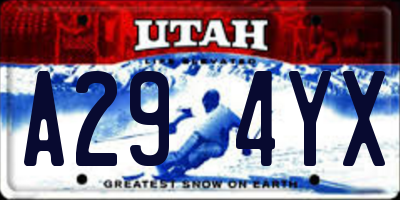 UT license plate A294YX