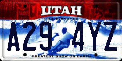 UT license plate A294YZ