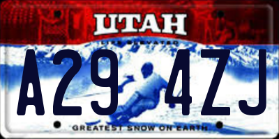 UT license plate A294ZJ