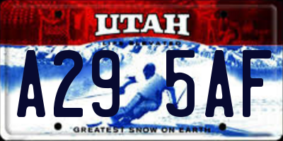 UT license plate A295AF