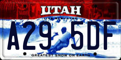 UT license plate A295DF