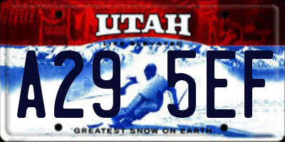 UT license plate A295EF