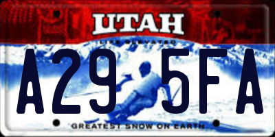 UT license plate A295FA