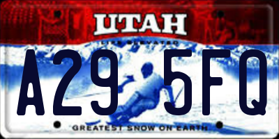 UT license plate A295FQ