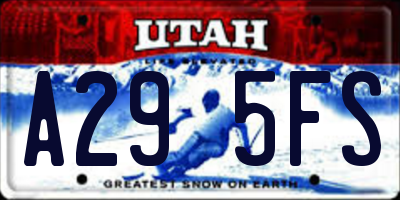 UT license plate A295FS