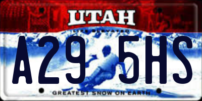 UT license plate A295HS