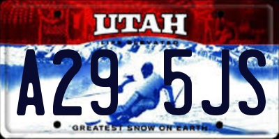 UT license plate A295JS