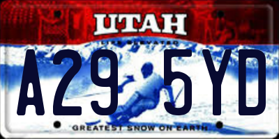 UT license plate A295YD