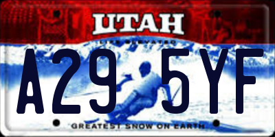 UT license plate A295YF