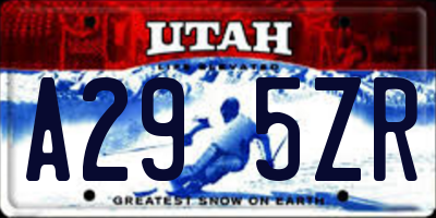 UT license plate A295ZR