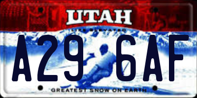 UT license plate A296AF