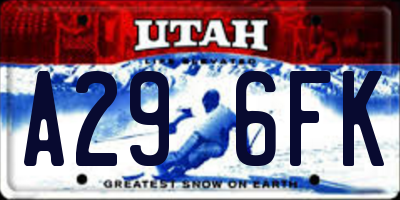 UT license plate A296FK