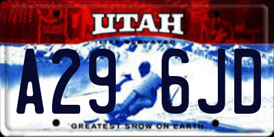 UT license plate A296JD