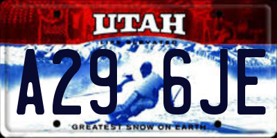 UT license plate A296JE