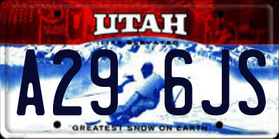 UT license plate A296JS