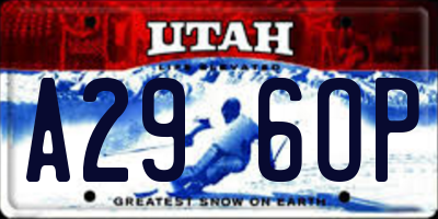 UT license plate A296OP