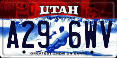 UT license plate A296WV