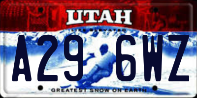 UT license plate A296WZ