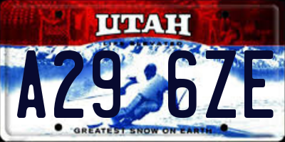 UT license plate A296ZE