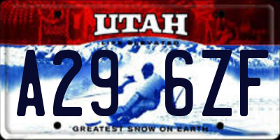 UT license plate A296ZF