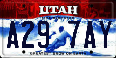 UT license plate A297AY