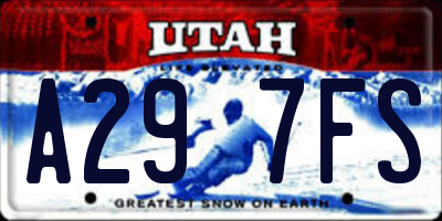 UT license plate A297FS