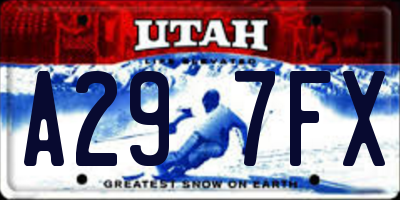 UT license plate A297FX