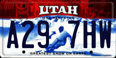 UT license plate A297HW