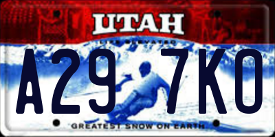 UT license plate A297KO