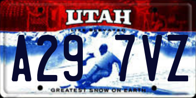 UT license plate A297VZ