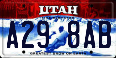 UT license plate A298AB