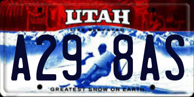 UT license plate A298AS
