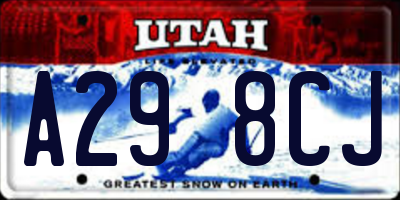 UT license plate A298CJ