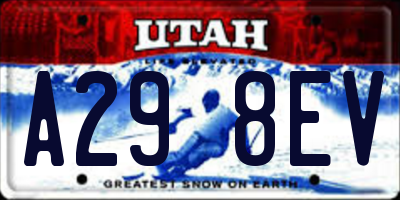 UT license plate A298EV