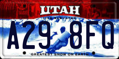 UT license plate A298FQ