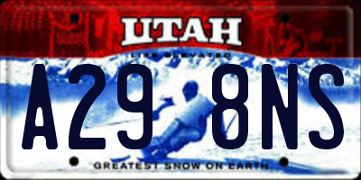 UT license plate A298NS