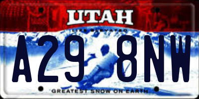 UT license plate A298NW