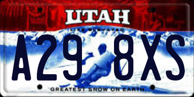 UT license plate A298XS