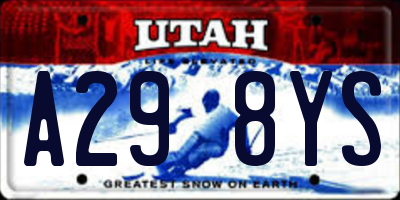 UT license plate A298YS