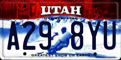 UT license plate A298YU