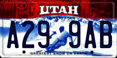 UT license plate A299AB