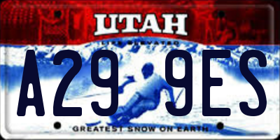 UT license plate A299ES