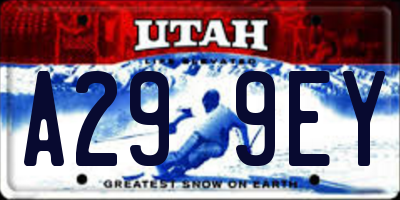 UT license plate A299EY