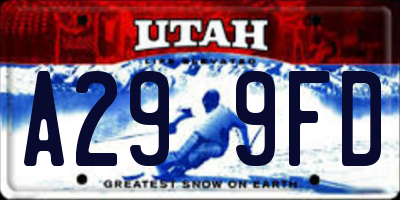 UT license plate A299FD