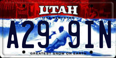 UT license plate A299IN