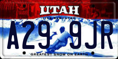 UT license plate A299JR