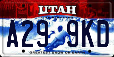 UT license plate A299KD