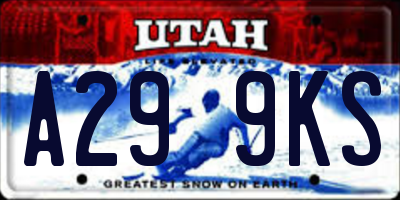 UT license plate A299KS