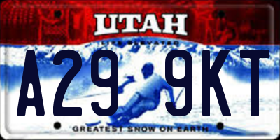 UT license plate A299KT